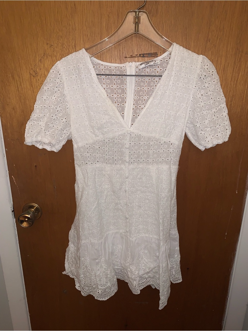 White Eyelet V-Neck Summer dress